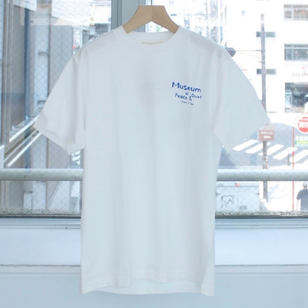 NWT size medium blue and white museum of peace & quiet t-shirt